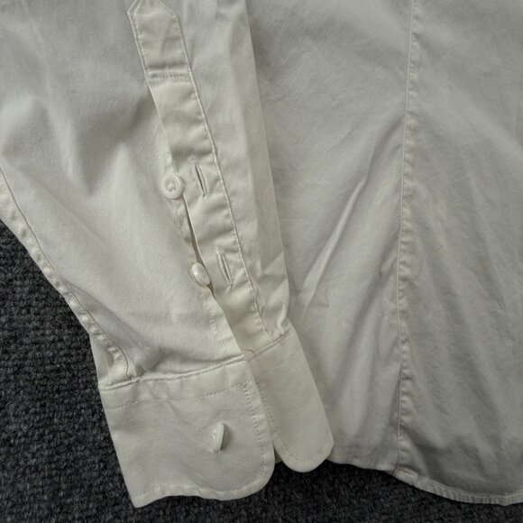 Armani Jeans 2XL Fitted White Button Up Shirt Long Sleeve Cotton Blend Stretch * - Picture 13 of 16
